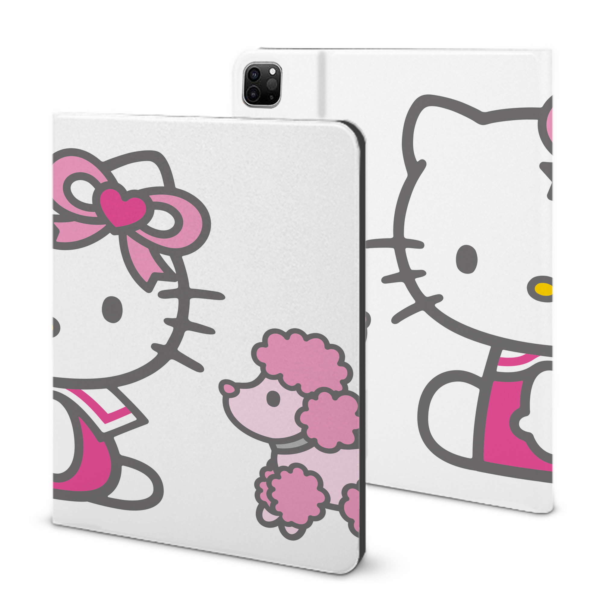 （画像用） Hello Kitty ハローキティ IPad ケース ブック型 PUレザー TPU 耐衝撃 軽量 薄型 ペン収納なし 全面保護 IPad 各モデル対応